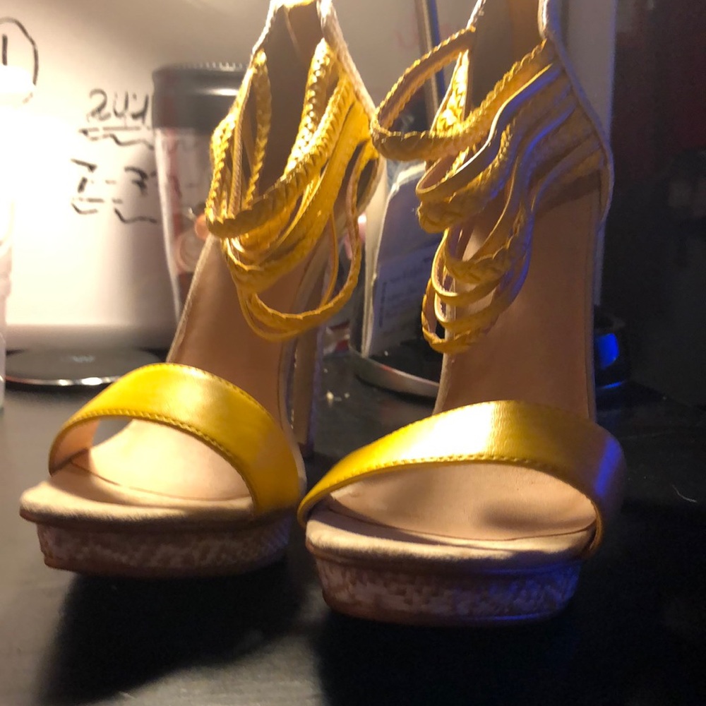 Justfab yellow high heels